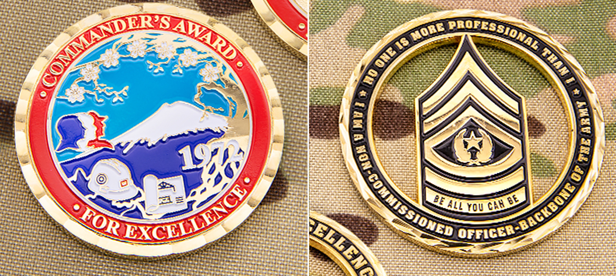 US Army Corps Engineer and Commissioned Officer Army Challenge Coins by Signature Coins