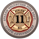 avalon volunteer fire department 110th anniversary challenge coin front