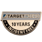 target zero 10 years incident free lapel pin