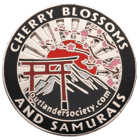 outlander society cherry blossoms and samurais lapel pin