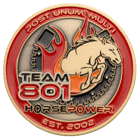 first robotics competition team 801 horsepower challenge coin front