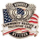 honored veteran community hospice and palliative care lapel pin