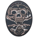 skull skeleton key pvc patch