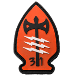 commando black red pvc patch