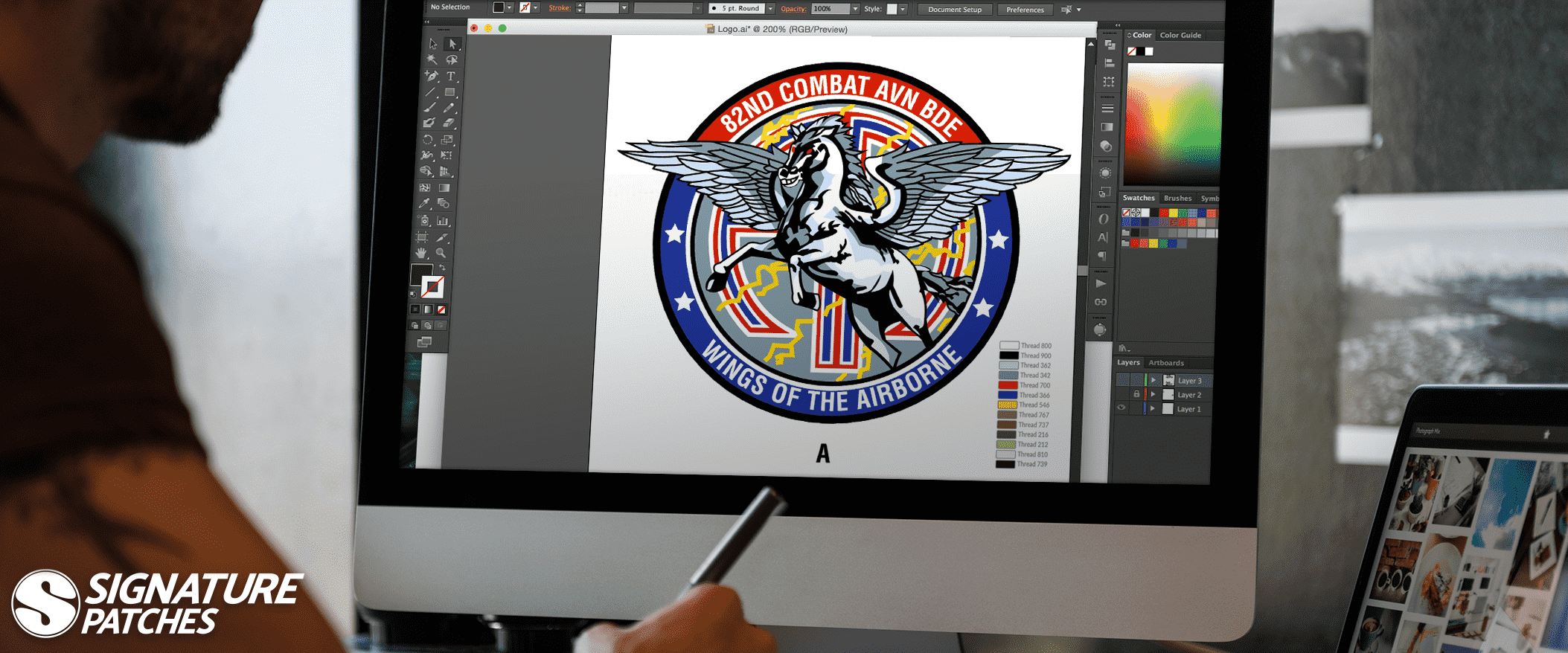 signature patch artist making patch proofs