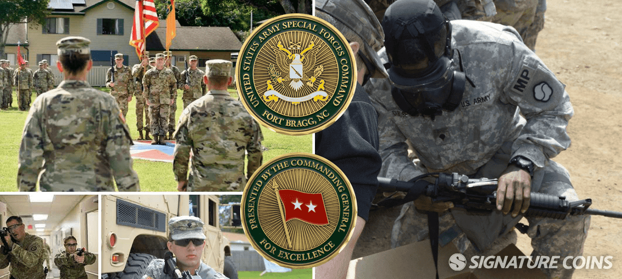Fort Bragg military police coins by signature coins