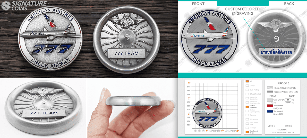 American airlines challenge coin 3D