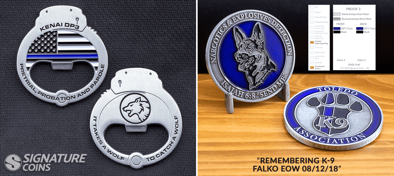 Pièce De Collection Challenge Coin K9 Dog Protector Of Law Enforcement - Gardiens De La Nuit, Avec étui Plastique, Cadeau Pour Forces De L'ordre