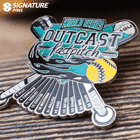 Outcast fast pitch trading pin