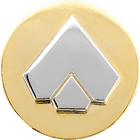 One of the best ways to make a unique design is to use dual plating. This gold and silver die struck pin has an elegant, 3D design. Arrow