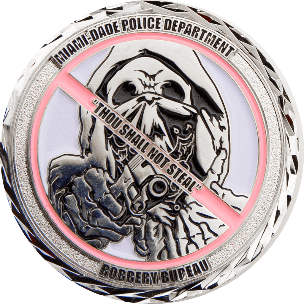 thumbnail image 2 of EL13-10 Miami Dade Police Challenge Coin – Fun Gift For Dolphins Fans & Tyreek Hill Supporters 2 of 6