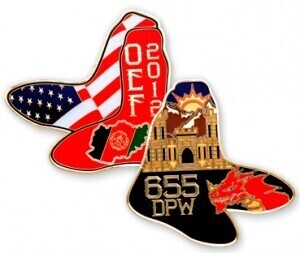 Unique Sock Shaped Challenge Coin Created for 655th DPW