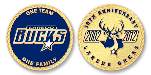 Laredo Bucks Hockey Celebrates 10th Anniversary with Custom Challenge Coins