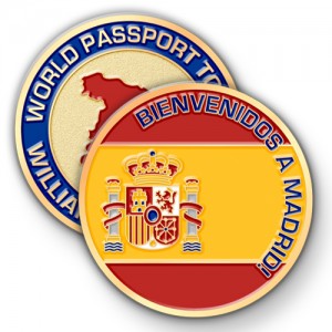 Create Custom Challenge Coins in Anticipation of Your Trip to Madrid, Spain
