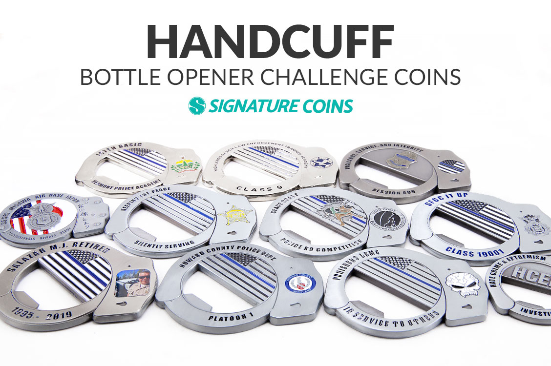 Handcuff Bottle Opener Challenge Coins