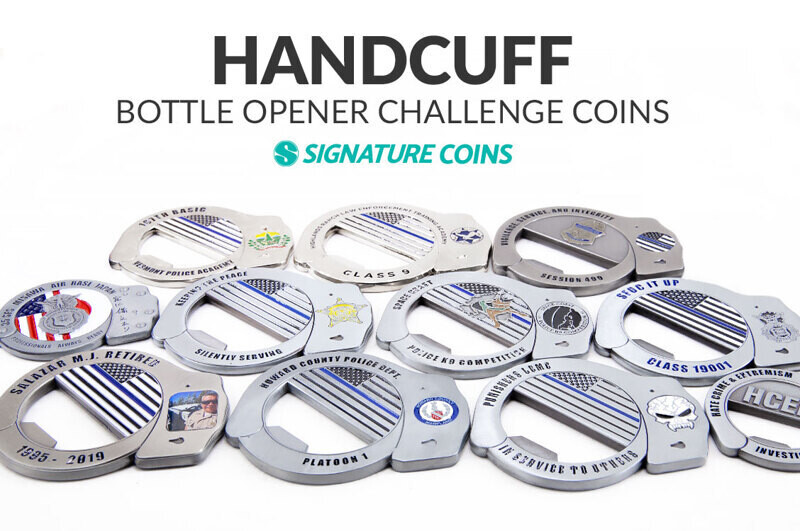 Handcuff Bottle Opener Challenge Coins