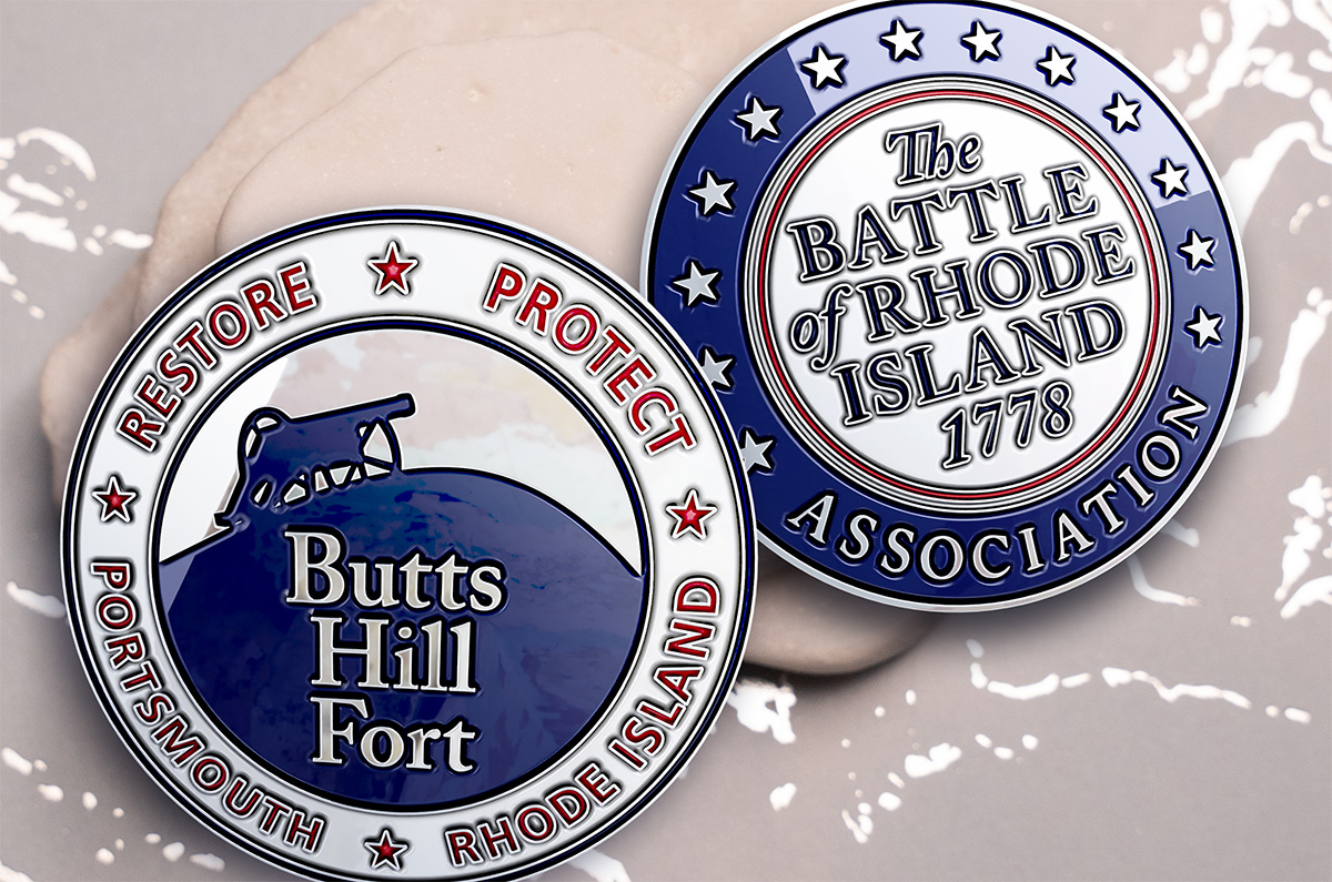 Uniting History and Fundraising The Battle of Rhode Island Challenge Coins for Butts Hill Fort Restoration