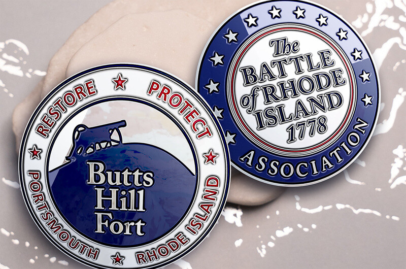 Uniting History and Fundraising The Battle of Rhode Island Challenge Coins for Butts Hill Fort Restoration