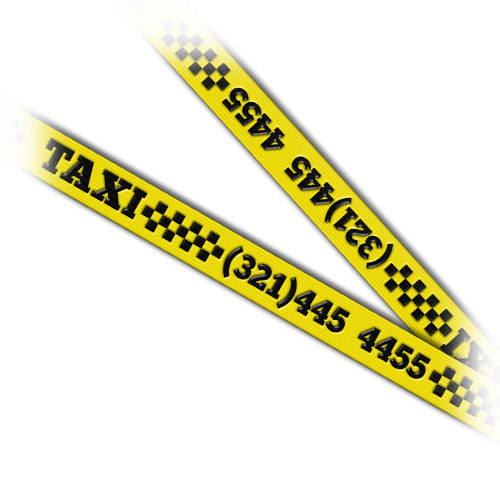 Taxi Cab Drivers Hand Out Custom Lanyards with Their Telephone Number on It