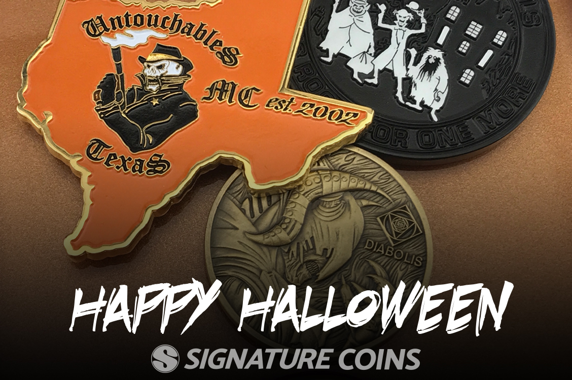 Creepy Halloween Challenge Coins