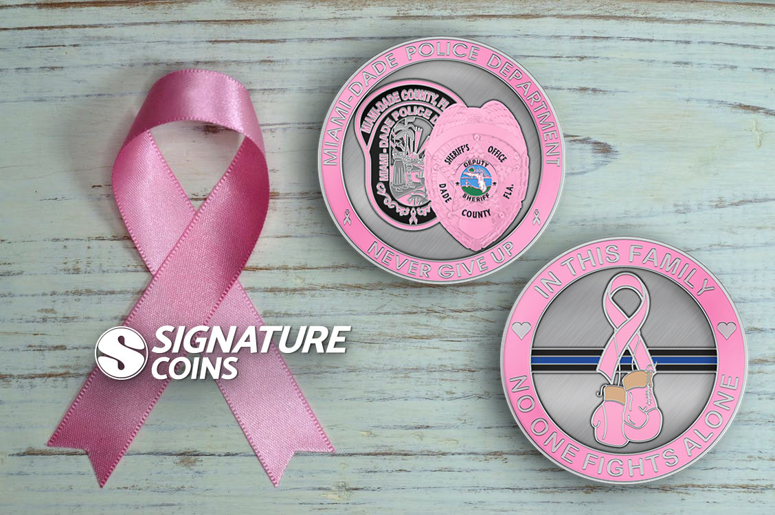 Miami Dade Police Department Breast Cancer Awareness Challenge Coin