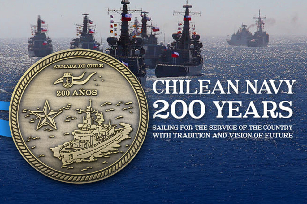 Challenge Coins for the Armada De Chile (Chilean Navy)