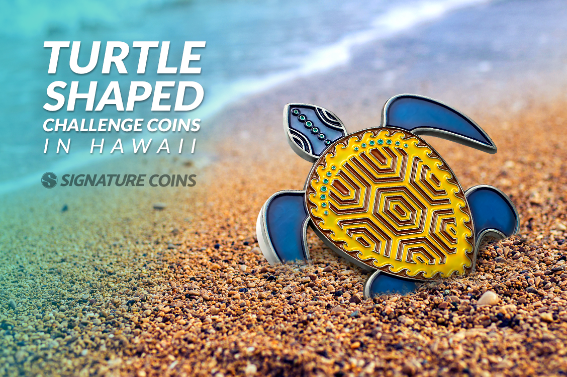 Turtle Shaped Challenge Coins in Hawaii