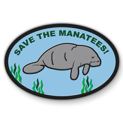 Manatee Awareness Month Embroidered and Woven Patches for Children