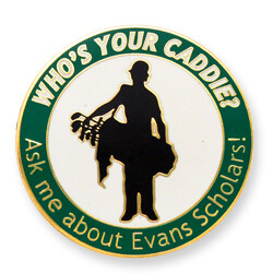 Caddie Lapel Pins Advertise Sponsors on the Golf Course