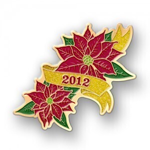 Poinsettia Day Lapel Pins