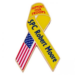 Custom Memorial Ribbon Pins for Military Families and Friends