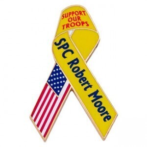 Custom Memorial Ribbon Pins for Military Families and Friends
