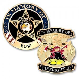 Memorial Badges for Police and Fireman Memorial Events